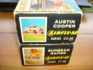 2 VINTAGE AIRFIX - 32 Austin Cooper C5 - 50 & Sunbeam Rapier C7 - 50 1:32 Scale Kits 2