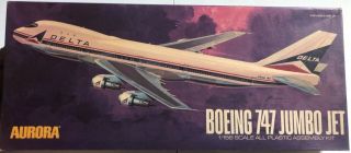 Aurora Delta Boeing 747 Jumbo Jet 1/156 Open ‘sullys Hobbies’