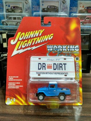 1/64 Diecast Johnny Lightning Toyota Land Cruiser Pick Up Blue