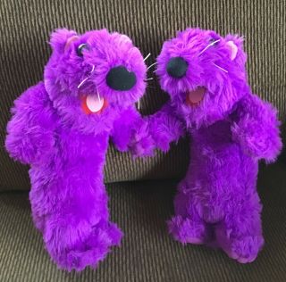 1999 Pip & Pop Otters 10.  5 " Plush Bear In The Big Blue House Purple Stuffed Set