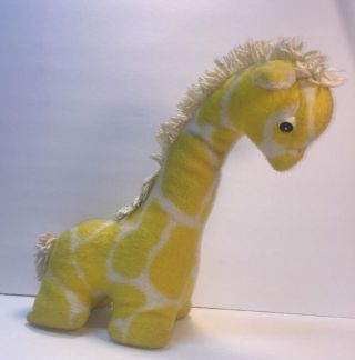 Eden Giraffe Baby Toy Musical 12 Inches Tall Vintage Stuffed Yellow White Plush