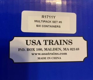 USA Trains R1711Y Intermodal Multipack Set 5 - 6 Containers Hard Item To Find 8