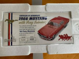 Classic Carlectables 1966 Ford Mustang RHD 1/18 Diecast Candy Apple Red Car 2