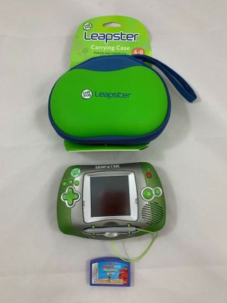 Leapfrog Leapster Learning System Console Green,  Case & Clifford Reading Game