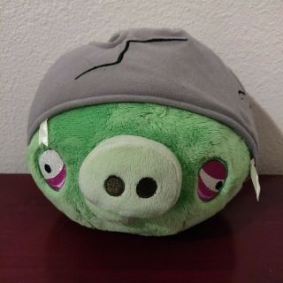 Angry Birds 8 " With Sound Helmet Pig Bad Piggies Green Plush