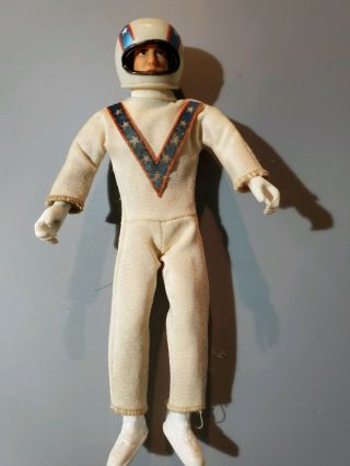 Vintage 1972 Ideal Evel Knievel 7 " Bendable Action Figure With Suit & Helmet