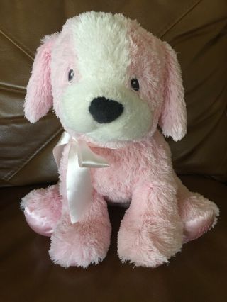 Baby Gund My First Puppy Dog Pink White 319783 Plush Stuffed Animal Satin Bow