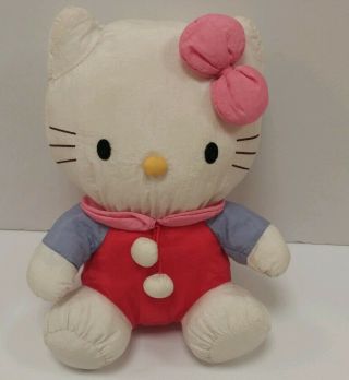 Soft Satin Hello Kitty Sanrio 12 " Plush Stuffed Animal Red Pink Bow