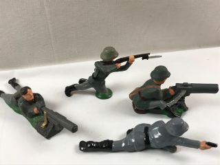4 Toy Metal Lead Germany Soldiers Figures Barclay Wehrmacht 39