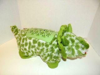 Pillow Pets Night Light Dream Lites Dinosaur Green Triceratops Plush 18 " X12 "