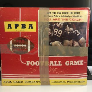 Vintage Rare 1972 Apba Football Game Complete - Apba Game Company