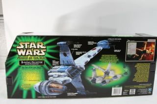 2001 Hasbro Star Wars Power Of The Jedi B - Wing Fighter W/ Sullustan Pilot NISB 5