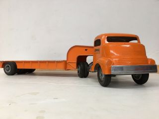 Smith Miller Smitty Toys Semi Truck Tractor Trailer Unit Fruehauf Lowboy 1950 