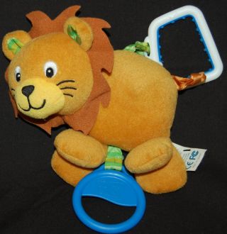 Baby Einstein Brown Lion Musical Crib Pull Plush Yellow Face Green Ears Toy 6 "