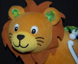 Baby Einstein Brown Lion Musical Crib Pull Plush Yellow Face Green Ears Toy 6 