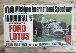 Vtg Amt Michigan International Speedway Inaugural Kit Ford Lotus 1/25 T205 - 200
