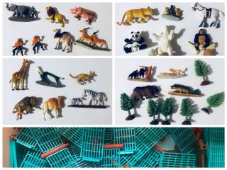 23 - Ray Zoo Animal Plastic Figures W/accessory Fences 1992 - 1994