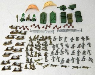 Giant Brand 1/72 Scale World War 2 Plastic Soldiers Tanks Jeeps More 1960s
