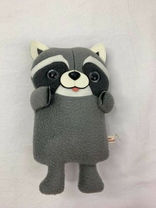 Flat Bonnie Koringo The Raccoon Gray Black White 9.  5 " Handmade Plush Stuffed Toy