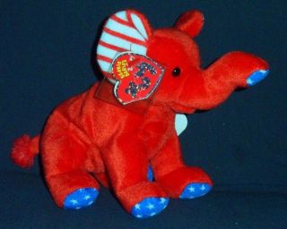 Ty Righty The 2008 Elephant - 2.  0 Beanie Baby - Near Perfect Tag - Code 3