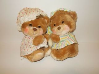 Vtg Fisher Price Teddy Beddy Bear Quaker Oats 2 Stuffed Plush 1401 1403
