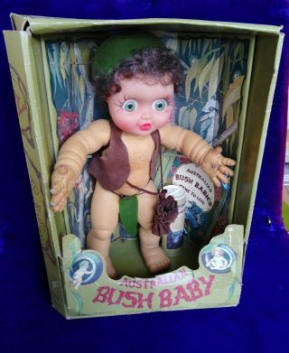 Vintage Character Doll May Gibbs Australian Bush Baby Mib Circa Early 70 