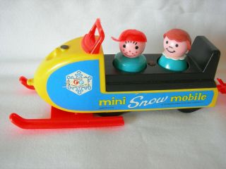 Fisher Price Vintage Little People Play Family Mini Snowmobile 705 - 2