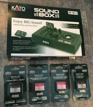 Kato Sound Box Sound Box 22 - 101 - 1 Model Railroad And Four Extra Sound Cards N Ho