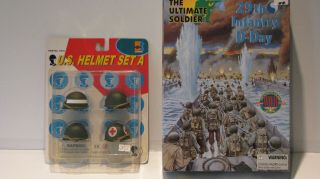 1/6 Scale Ultimate Soldier 29th Infantry D - Day Plus Dragon U.  S.  Helmet Set
