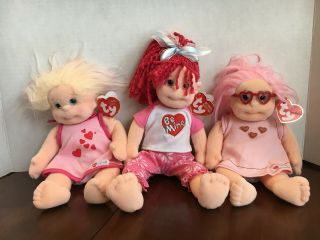 Ty Beanie Kids Boppers Valentines Day Set Of 3 Sweetie,  Flirty Francie,  Luvie