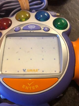 Vtech V.  Smile TV Learning Game System Console Controllers Power Cord W/ 5 Games 2