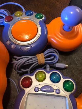 Vtech V.  Smile TV Learning Game System Console Controllers Power Cord W/ 5 Games 3
