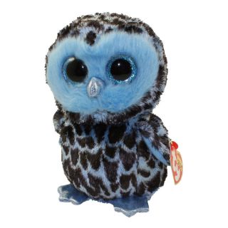 Ty Beanie Boos 9 " Medium Yago The Owl Stuffed Animal Plush W/ Heart Tags Mwmt 