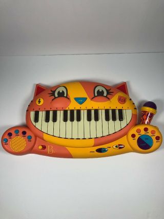 Justb Byou B.  Toys Orange Meowsic Cat Musical Keyboard Piano & Microphone