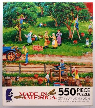 Jigsaw Puzzle 550 Pc Bob Pettes Made In America Apple Time U Pick Um