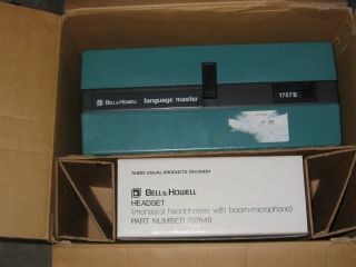 1970 Bell & Howell LANGUAGE MASTER Model 1757B Box with Headphones 4
