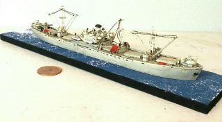 1:700 Scale Built Plastic Model Ship Us Liberty Ship Bootes Ak99 Wwii