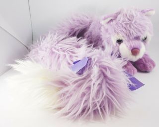 Aurora World Plush Purple Lavendar Kitten Kitty Cat Long Soft Bushy Tail Rare
