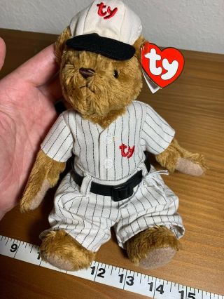 Mwmt Ty Cooper - 8.  5 " Brown Baseball Bear,  Attic Treasure Jointed Teddy Bear