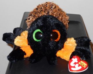 Ty Beanie Boos Hairy The Halloween Orange & Black Spider (6 Inch) Mwmt