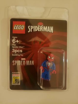 Sdcc 2019 Lego Exclusive Minifigure Ps4 Spider - Man Mini - Fig In - Hand