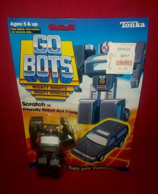 1984 Gobots Scratch 38 Friendly Robot 4x4 Truck On Card Moc Tonka G1