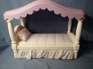 Doll Bed - Little Tikes - My Size Barbie - Dollhouse Canopy Bed - With Pillow -