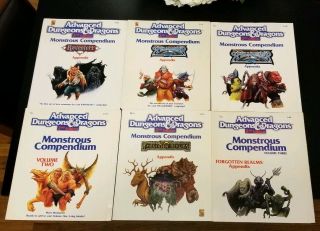 Advanced Dungeons And Dragons 2nd Edition Monstrous Compendium Vol 1& 2 Binders