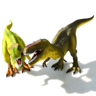 Two Large Tyrannosaurus Rex Solid Plastic Dinosaurs Kids Toy Model Gift 2 T - Rex