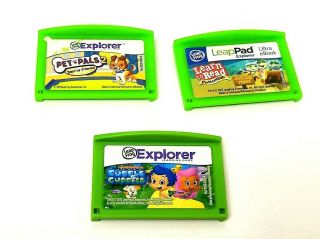 LeapFrog Leapster Explorer with 3 games:BUBBLE,  LEARN TO READ,  PET PALS 5