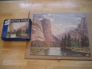Vintage Whitman Guild Picture Puzzle " The Glory Of The Yosemite " Complete 375,