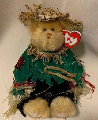 Ty Attic Treasures Beanie Baby Alfalfa Scarecrow Teddy Vintage Jointed Pristine