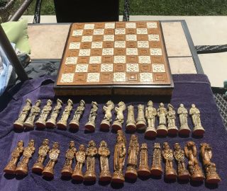 Chess Set Aztec Mayans Warriors V’s The Spanish Conquistadors.  Bought 1966