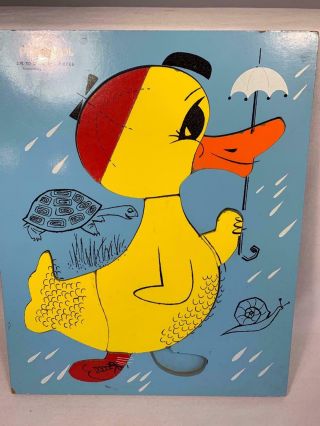 Vintage Playskool Wood Puzzle Duck 275 - 30 Children 